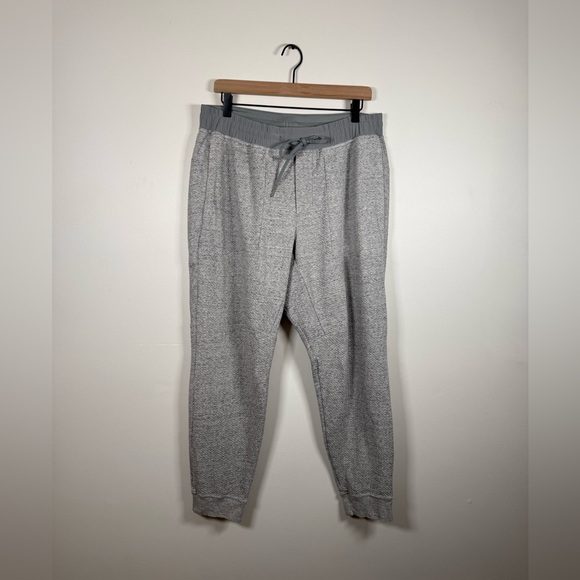 Lululemon Textured Double-Knit Cotton Jogger Heathered Melody Light Grey XL - Picture 4 of 7